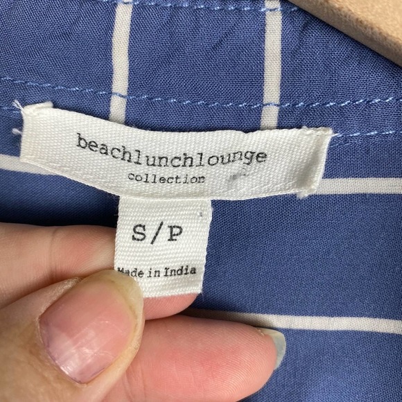 beachlunchlounge Blue and White Stripe Long sleeve Blouse - Picture 3 of 5